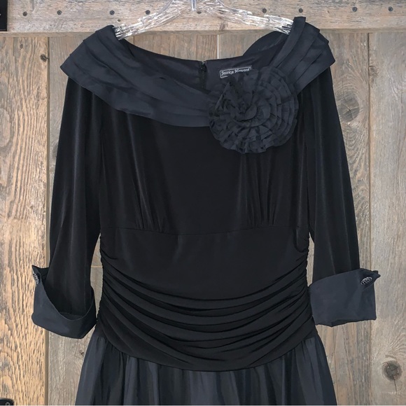 Women’s 12 JESSICA HOWARD Black Retro 60's Look JUNE CLEAVER Holiday Midi Dress - Picture 2 of 16